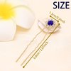 Ammei Crystal Bridal Hair Pins Clips Wedding Hair Accessories Hair Set Jewelry With Rhinestone For Brides and Bridesmaids Set Of 12 (Gold Plated-Blue)