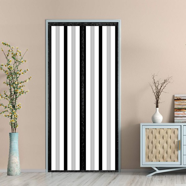 Magnetic Insulated Door Curtain, Thermal Door Cover Screen Door Self-Closing Privacy Magnetic Screen Door Hands Free for Patio, Kitchen, Bedroom, Air Conditioner Room, Fits Doors up to 34" x 80"