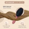 L.E.V Boar Bristle Anti Frizz Hair Styling Brush - Smoothing Brush Hair Comb - Women Hair Brushes for Curly, Thick, and Natural Black Hair - Hair Brushes for Women & Men (Pink)