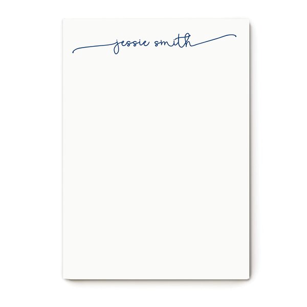 Personalized Notepad, Elegant Script Notepad with lowercase Calligraphy, Custom Memo Pad, Custom Brush Letter Notepad, Swash Script Pad