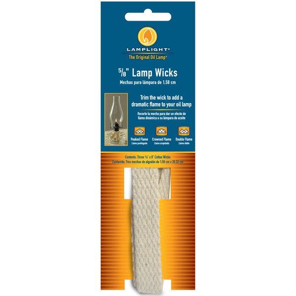 Lamplight Replacement Cotton Flat Wick - 5/8", 3pk