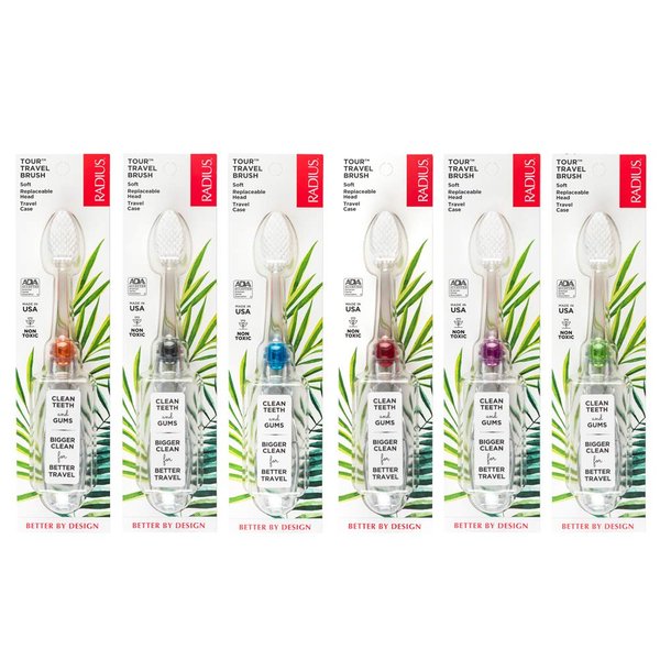 Radius Tour Travel Toothbrush, Assorted color - 1 count