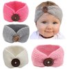 Qandsweet Baby Turban Head Wrap Headbands Girl Knitting Button Hairbands