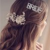 Messen Wedding Accessories Letters Bobby Hair Pins Headwear Luxury Crystal Rhinestones Hair Clips for Bride Sparkle Hair Barrette Jewellery (2 Pieces,2x BRIDE)