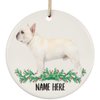 Funny Personalized Name French Bulldog Cream Gifts 2025 Christmas Tree Ornaments Circle Ceramic