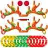 Max Fun 2Pack Inflatable Reindeer Antler Ring Toss Indoor Outdoor Christmas Party Games Hat for Xmas Holiday Party Supplies Favors, 2 Anlters & 12Rings