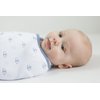 Amazing Baby Swaddle Blanket with Adjustable Wrap, Set of 3, Tiny Anchors, Stripes and Solid, Denim and Gray, Small