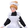 Tnfeeon Miniature Victorian Parlor Maid Doll Black Ceramic Doll Model Movable for Dollhouse Accessories