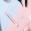 Glass Cuticle Pusher, 2 Pcs Nail Cuticle Remover Tool, Double Head Nail File Manicure Cuticle Sticks Women Professional Cuticle Glass Polisher for Natural Nails and Cuticles Care(Transparent+Pink)