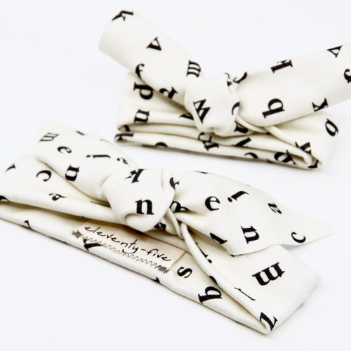 Organic Knotted Adjustable Headbands for Baby Girls - Alphabet