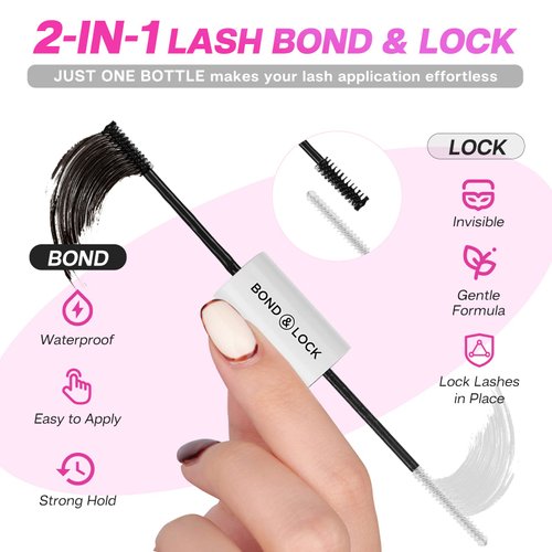 Lash Bond and Seal, CALAILIS Cluster Lash Glue for Lash Clusters Super Strong Hold and Long Lasting 72 Hours Lash Extension Glue Waterproof Non-irritating Suitable for Sensitive Eyes Lash Glue