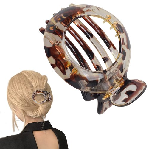 Hair Clips for Thin Hair | Flat Hair Clips for Women | Small Hair Claw | Resilient Spring Action - Ideal for Styling | Light Brown - Perfect Everyday Accessory | Small Claw Clips | Women & Girls
