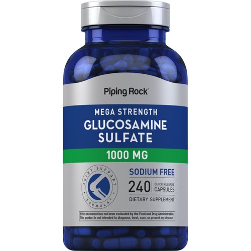 Piping Rock Glucosamine Sulfate 1000mg | 240 Capsules | Mega Strength | Joint Support | Sodium Free | Non-GMO & Gluten Free Supplement