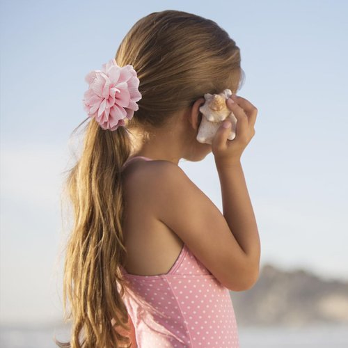 XEEWEN 2 Pack Airtag Hair Ties Holder for Kids, Cute Flower Hidden Hair Elastic Band Tracker Case for Apple Airtag