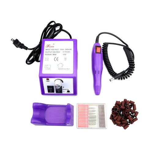 LILYS PET 20,000 RPM Light Type Professional Electric Nail Art Salon Drill Glazing Fast Machine,Electric Nail Art File Drill with 1 Pack of Sanding Bands (Violet)