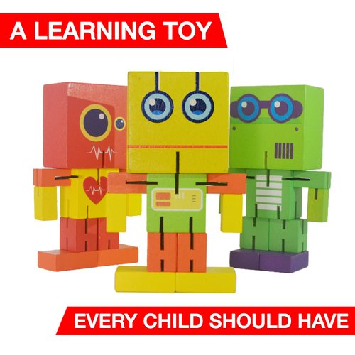 Wooden Robot Toy, cubebot Toy, cubebot, Cube Toy Puzzle, cubebot Micro, Stacking Wood Robots, Fidget Bots, Wooden Robot Puzzle Toy, Robot Transforming Cube, Wood Robot Toy, Toy, Wood cubebot