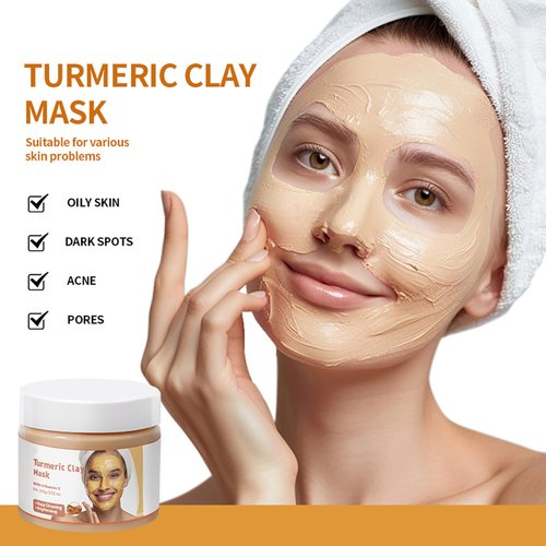 Xoyssfy Turmeric Vitamin C Clay Mask Deep Cleansing Face Mask Skin Care Improve Acne Dark Spots and Even out Skin tone Facial Mask Control Oil Refining Pores