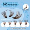 KevKev Lash Cluster Kit 300pcs Brown Lash Extension Kit Eyelash Clusters Kit Brown Lash Extensions D Curl Wispy Lash Clusters with Lash Bond and Seal Lash Remover Eyelash Tweezer(20D+40D+50D,10-18mm)