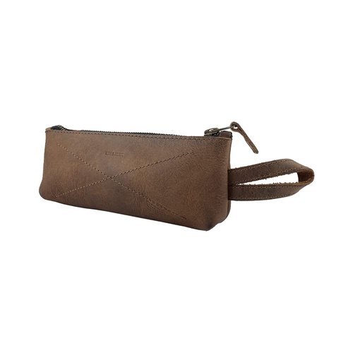 Hide & Drink, Carry-On Toiletry Bag, Pen and Pencil Case, Cable Organizer, Storage for Utensils, Travel Essentials, Full Grain Leather, Handmade, Bourbon Brown