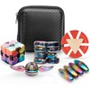 Cool Fidget Spinners Pack Toys Set Gifts for Kids Adults, Finger Fidget Magnetic Rings Gear, Hand Spinner Metal, Hematit Science Kit Magnets, Stress Relief Anti Anxiety ADHD Autism Party Favors