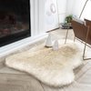 Ashler HOME DECO Ultra Soft Faux Fox Fur Rug White Brown Fluffy Area Rug, Carpets Fluffy Rug Chair Couch Cover for Bedroom Floor Sofa Living Room 2 x 2.8 ft