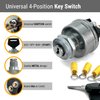 MGI SpeedWare 4-Position Universal Ignition Key Switch for 12V Car, Truck, Tractor, Trailer, Forklift - Acc/Off/IGN/(Start)