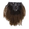 Caliee Afro Kinky Curly Clip in Hair Extensions Remy Brazilian Human Hair 4A 4B for African American Black Women Two Tone T#1B/4 Brown 120 Gram 12 Inch