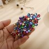 Aimimier Flower Crystal Hair Barrettes Sparkling Rhinestone Hair Spring Clamp Gem Hair Pins Fashion Prom Party Hair Accessories for Women (Colorful)