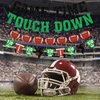 Pre-Strung Game Time Touch Down Football Banner, NO DIY Football Party Banner Pre-Strung Garland on 9.8ft Strands Football Birthday Party Decorations, Sports Fantasy Football Party