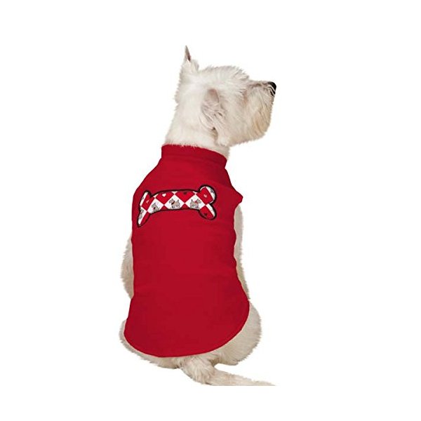 Zack & Zoey Sweet Scottie Fleece Vest, XX-Small, Red