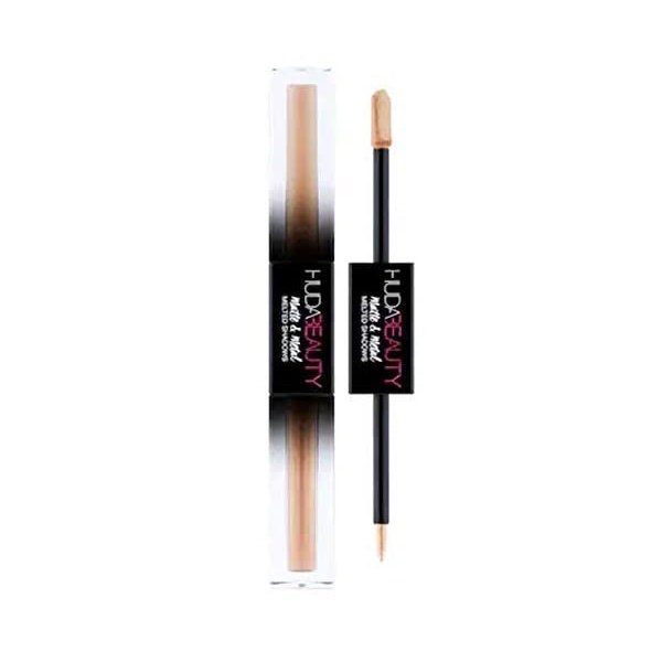 Huda Beauty Matte & Metal Melted Double Ended Eyeshadows! Metallic Eyeshadow Intense Shimmer, Blendability and Longevity! Choose Your Eye Shadow Color! (Faxu fur/bamboo hoops)