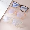 COASION Blue Screen Glasses for Kids Age 3-12, 3 Pack Blue Light Blocking Glasses for Girls Boys, Computer Gaming Fake Eyeglasses (Leopard + Clear Pink + Transparent)