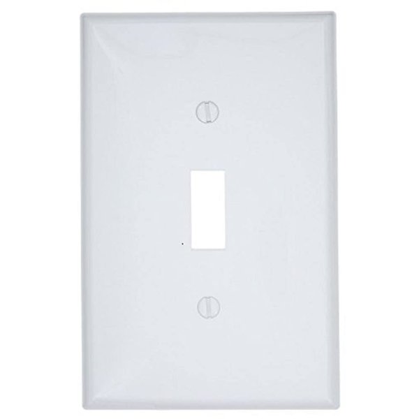 Leviton PJ1-WM 1-Gang Toggle Switch Wallplate, 10-Pack, White