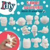 SCS Direct DIY Party Craft Kit Jumbo Blank Slow-Rising Squishies -12 Different 4-6" Designs -White Kawaii Sqwishy Toys for Painting, Soft Scented Stress Relief Art Crafts -Kids Holiday Birthday Gift