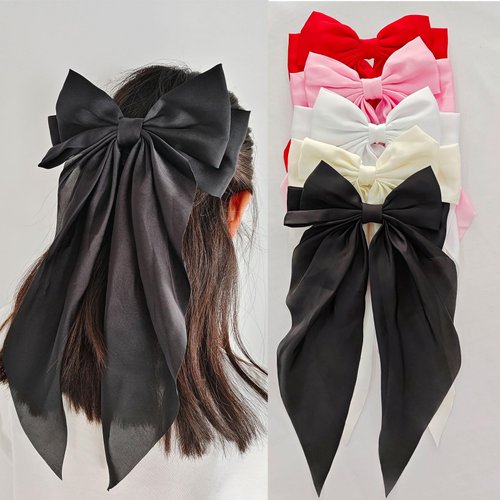 Tubaobei Hair Bows for Women, 5Pcs Hair Clips, Bows for Girls, Hair Accessories for Women, Bows in 5 Colors