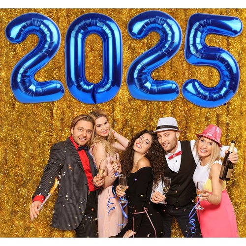 2025 Balloon Numbers - 40 Inch Navy Blue New Years Eve Party Supplies 2025, Nye Decor Party Decorations Happy New Year, New Years Eve Foil Party Balloons