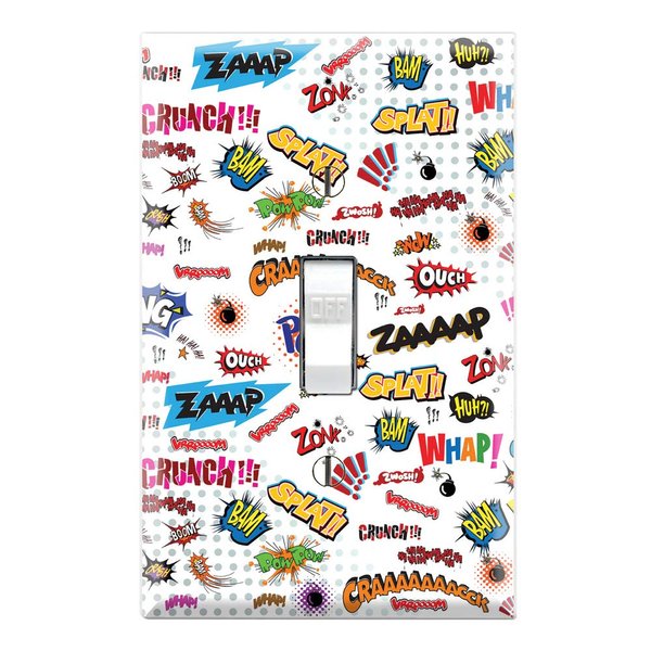 Graphics Wallplates - Comic Words - Single Toggle Wall Plate Cover