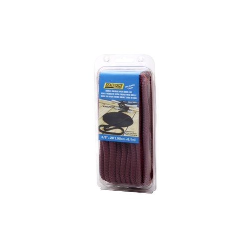 Seachoice Double-Braid Nylon Dock Line w/Eye Splice, Pre-Shrunk, Heat Stabilized, 3/8 in. X 20 Ft., Burgundy