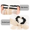 3Pcs Beige Lace Hair Scarf with Ribbon Bow Scrunchies for Women Girls, Pearl Bow Scrunchies for Hair, Ribbon Hair Ties with Bow, Chiffon Hair Ribbon Long Hair Bands Ties Ponytail Holder (Beige)