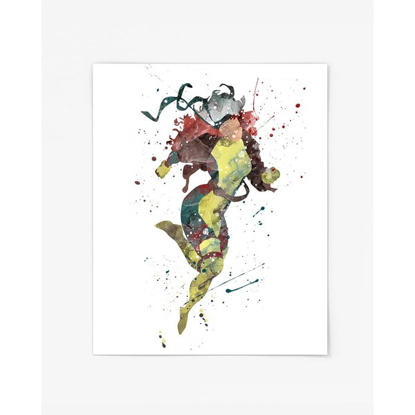 Rogue Prints, X-Men Watercolor, Nursery Wall Poster, Holiday Gift, Kids and Children Artworks, Digital Illustration Art