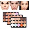 15 Colors Concealer Foundation Contouring Cream and Highlighter Makeup Set - Contouring Foundation/Concealer Palette - Vegan, Animal free and hypoallergenic (Z15-02)