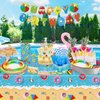 Beach Party Decorations - Pool Party Supplies Includes Plates, Cups, Napkins, Tableware, Tablecloth, Banner for Hawaiian Pool Birthday Party Favors - Serve 20