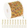 UMAOKANG 4 Meters Gold Plated Chain for Jewelry Making Stainless Steel Bead Ball Chain Roll with Jump Rings and Lobster Clasps