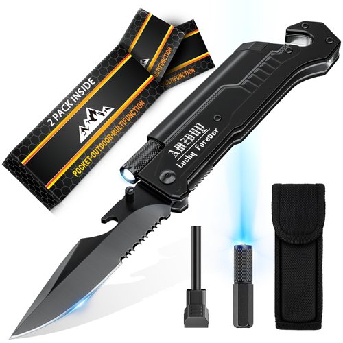 Stocking Stuffers for Men Dad Gifts: 2Pack Christmas for Adults Women Present Idea, 7-In-1 Multi Tool Camping Fishing Multitool Birthday Gadgets for Him Boyfriend Husband Who Have Everything