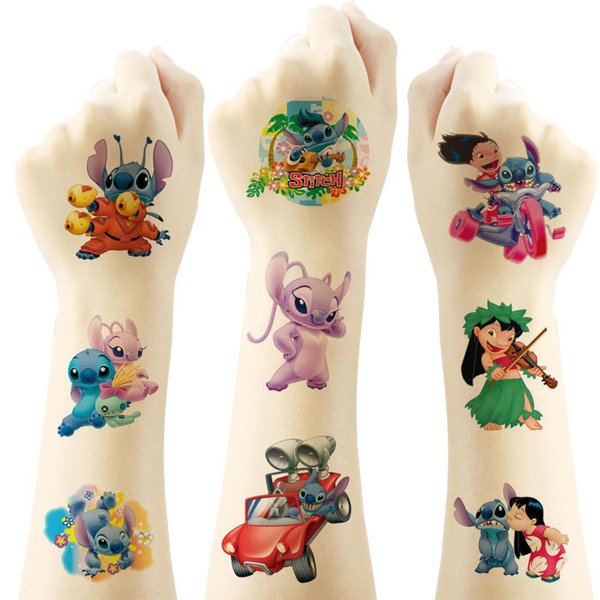 20 Sheets Stitch Temporary Tattoos for Kids, Lilo Stitch Birthday Party Favors, Cute Stitch Cartoon Decoration Sticker Gifts for Girl Boys Home Activity Class Prizes Carnival Christmas Rewards