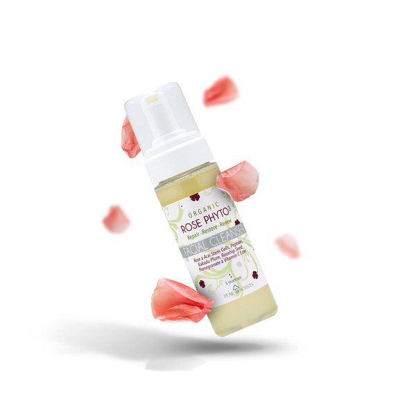 Peak Scents Gentle Organic Facial Cleanser - Natural Face Wash with Rose Phyto³ - Hydrating Gentle Cleanser, Ideal for Women - All Natural, Organic Face Wash - Sulfate Free Foam Wash (5 oz)