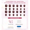 Press on Nails Short - Aegenacess Square Press On Nails, Jelly Wine Red Stick On Nails, Burgundy Glue On Nails with Jelly Stickers, Solid Color Fake Nails in 12 Size - 24PCS False Nail Kit