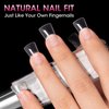 Clear Nail Tips krofaue Duck Nail Tips 240pcs Gel x Duck Nails Curved Nail Tips 12 Sizes Crystal Duck Feet Style Nail Tips Half Cover False Nails Wide French Nails with Box Extra Nail for Nail Salon