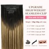 GOO GOO Clip in Hair Extensions Real Human Hair, 22inch, 2/6/18 Balayage Brown to Dirty Blonde, Remy Human Hair Extensions Clip ins for Women, Soft & Natural Human Hair