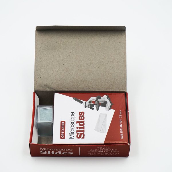 OPTO-EDU E35.3501 Blank Microscope Slides & 100-Pieces Square Cover Glass, Glass